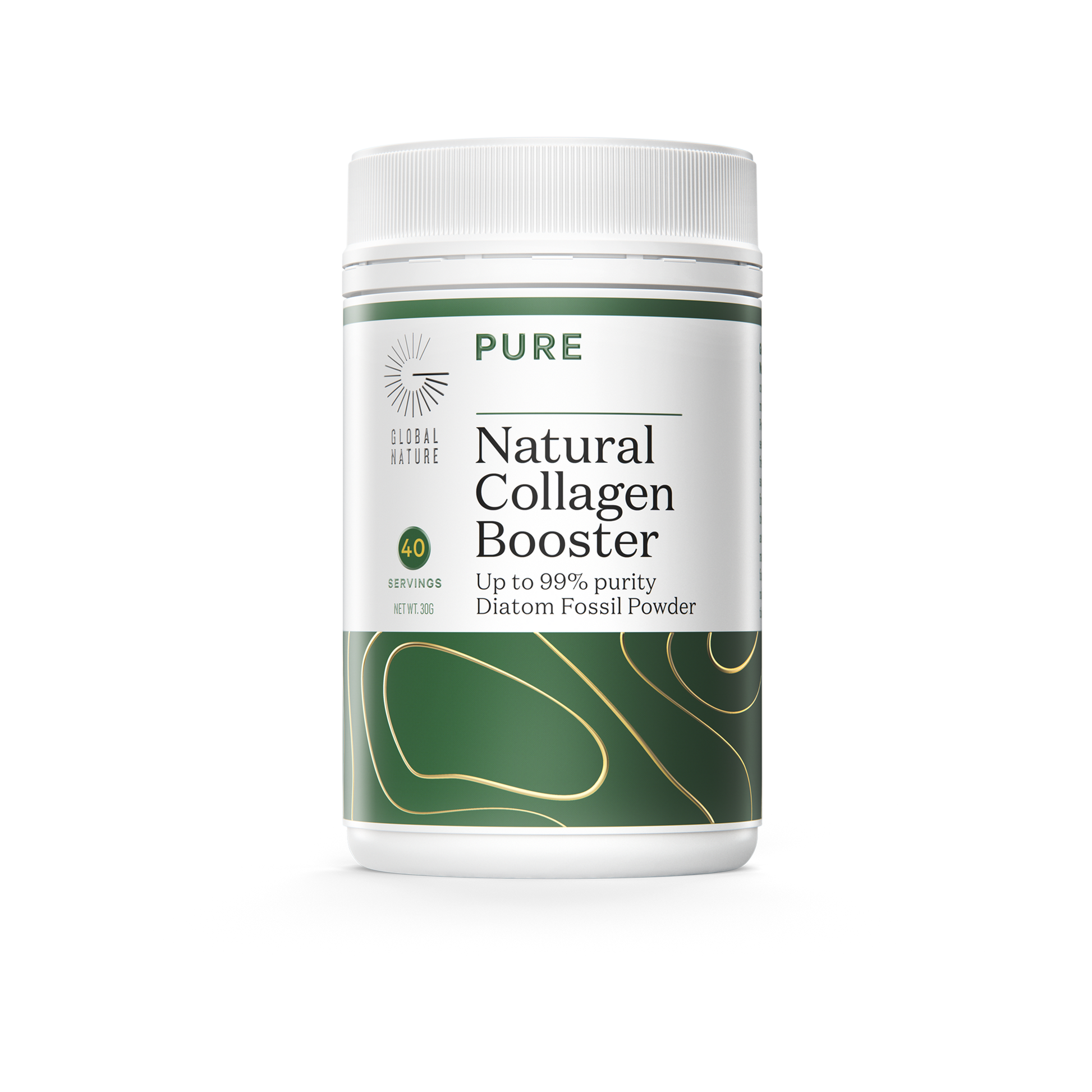 A bottle of PURE Natural Collagen Booster